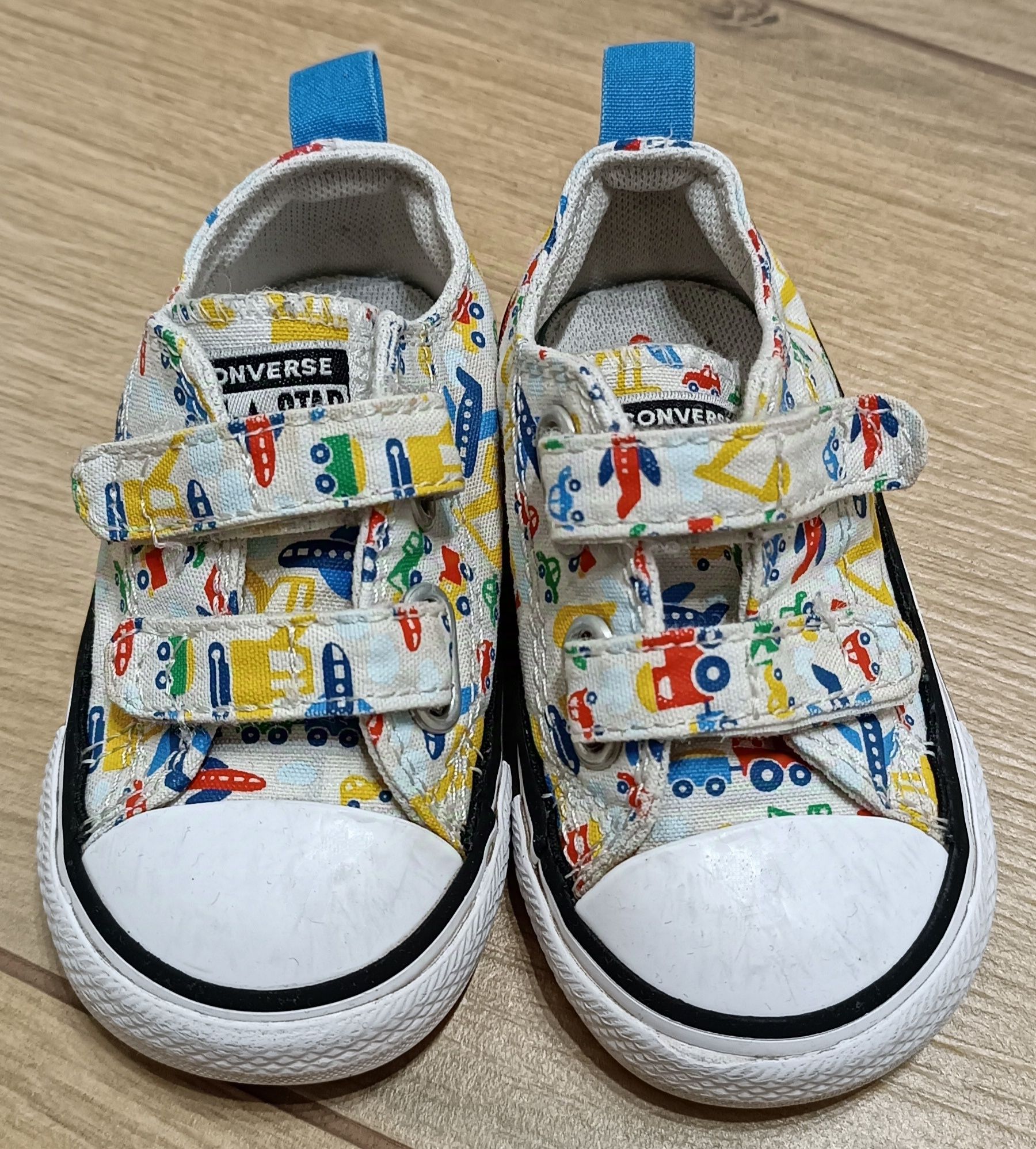 Converse 20 trampki UK 4 buty wiosenne na rzepy dla chłopca w pojazdy