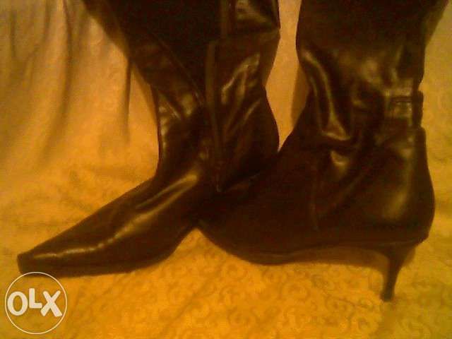 Botas altas pretas verniz n.o 36