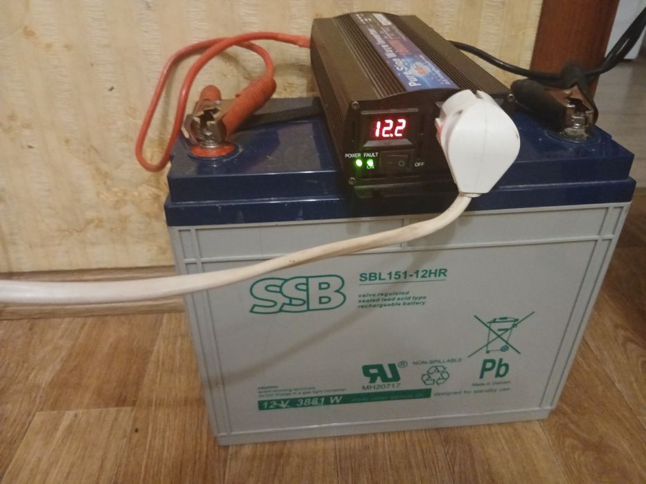 Гелевый акб+ преобразователь и кабеля.Установка от блэк/аутов.