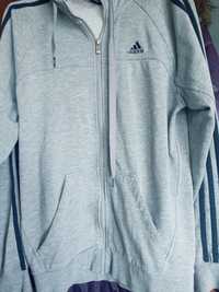 Bluza meska Adidas szara rozpinana S kaptur