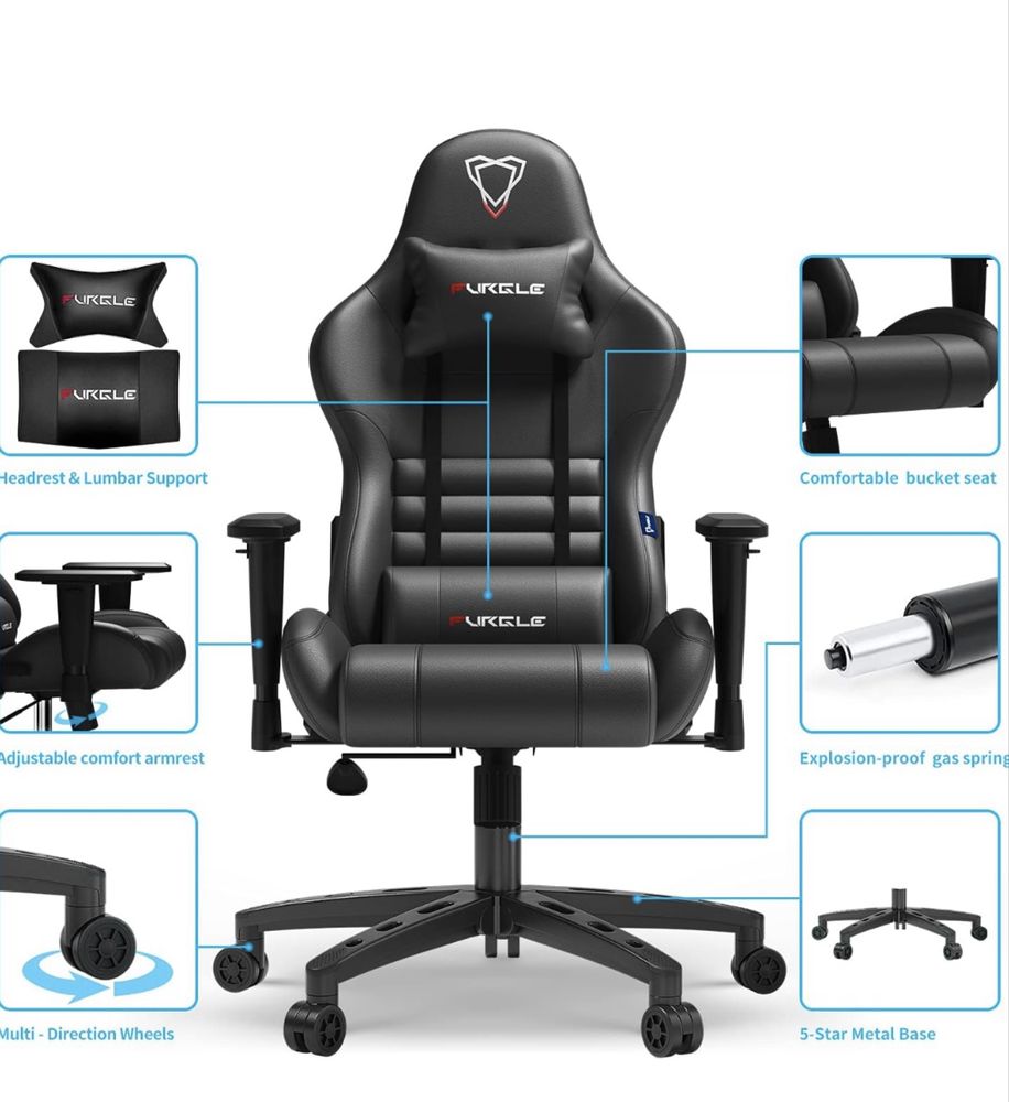 Nowy fotel gamingowy – ergonomiczny, regulowany, idealny dla graczy