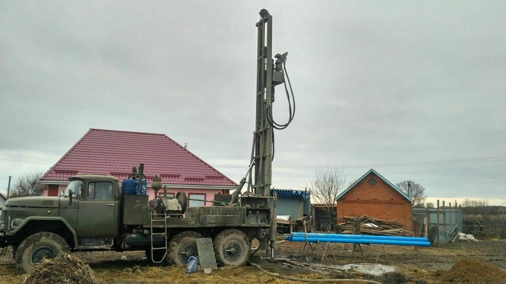 Буріння свердловин. Бурение скважин. Підведення води. Монтаж насосів