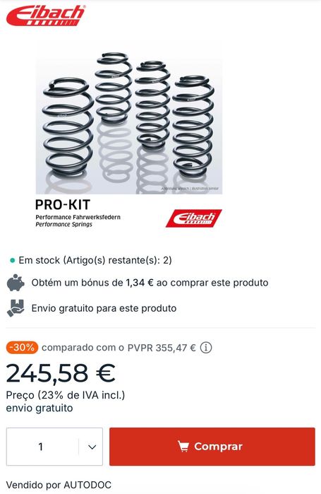 Molas Eibach Pro-Kit – Ford Focus IV