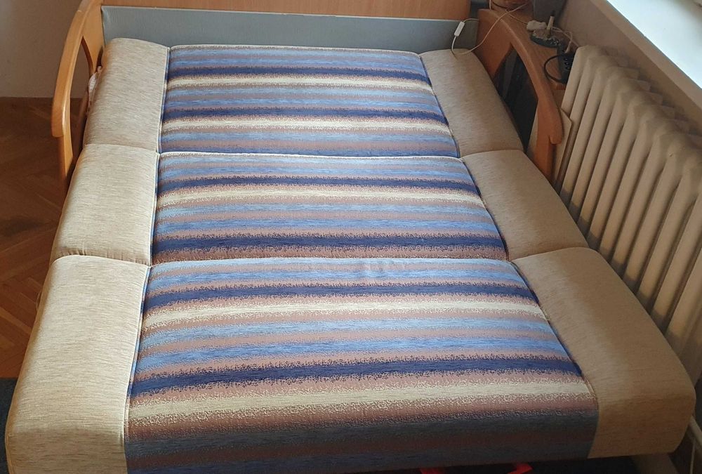 Łóżko i sofa w jednym - 150 x 200 cm - składane - pojemnik na pościel
