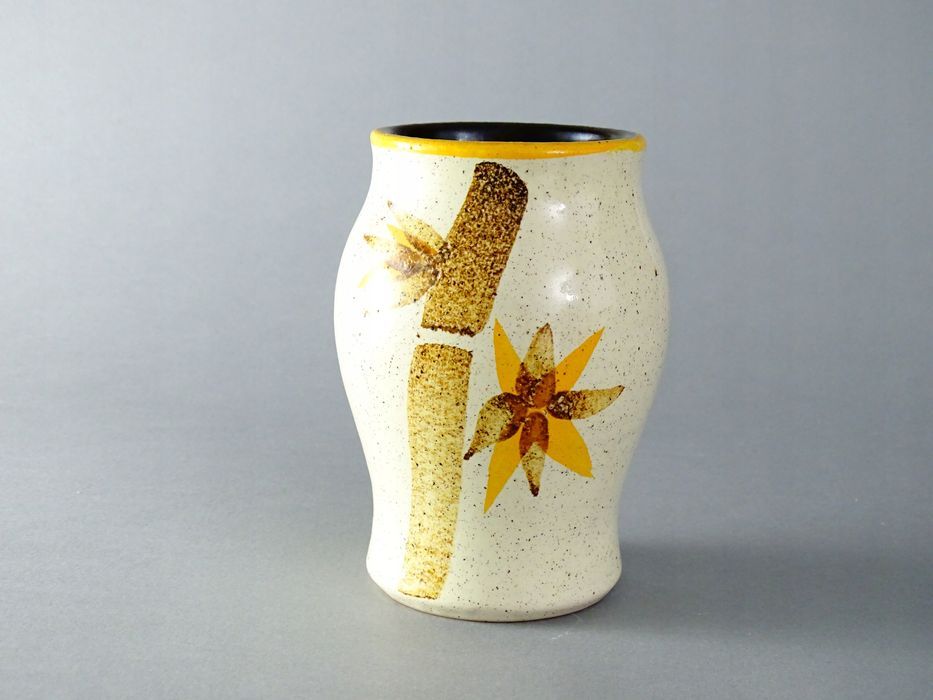 lata 60/70-te ręcznie malowany wazon ceramiczny