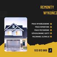 Remonty i wykończenia szpachlowanie sufity malowanie