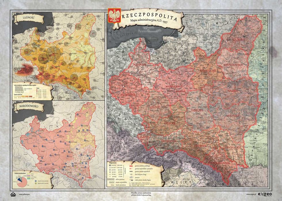 Zestaw Map A3 - I i II Rzeczpospolita (1770 & 1937)