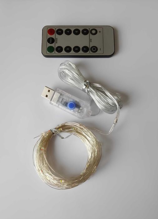 Гірлянда від USB "світлодіодні краплі" 20м, 200LED, кольори в ассорт.