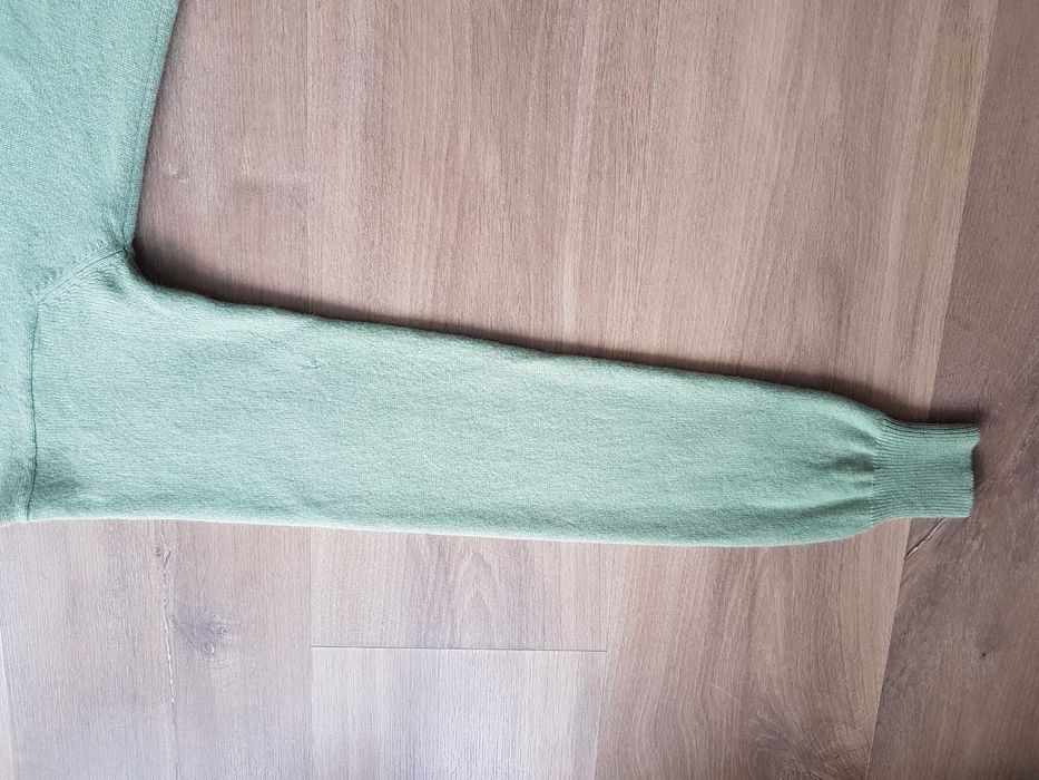 Lord&Taylor Two Ply Cashmere zielony sweter dwie warstwy 100% kaszmir