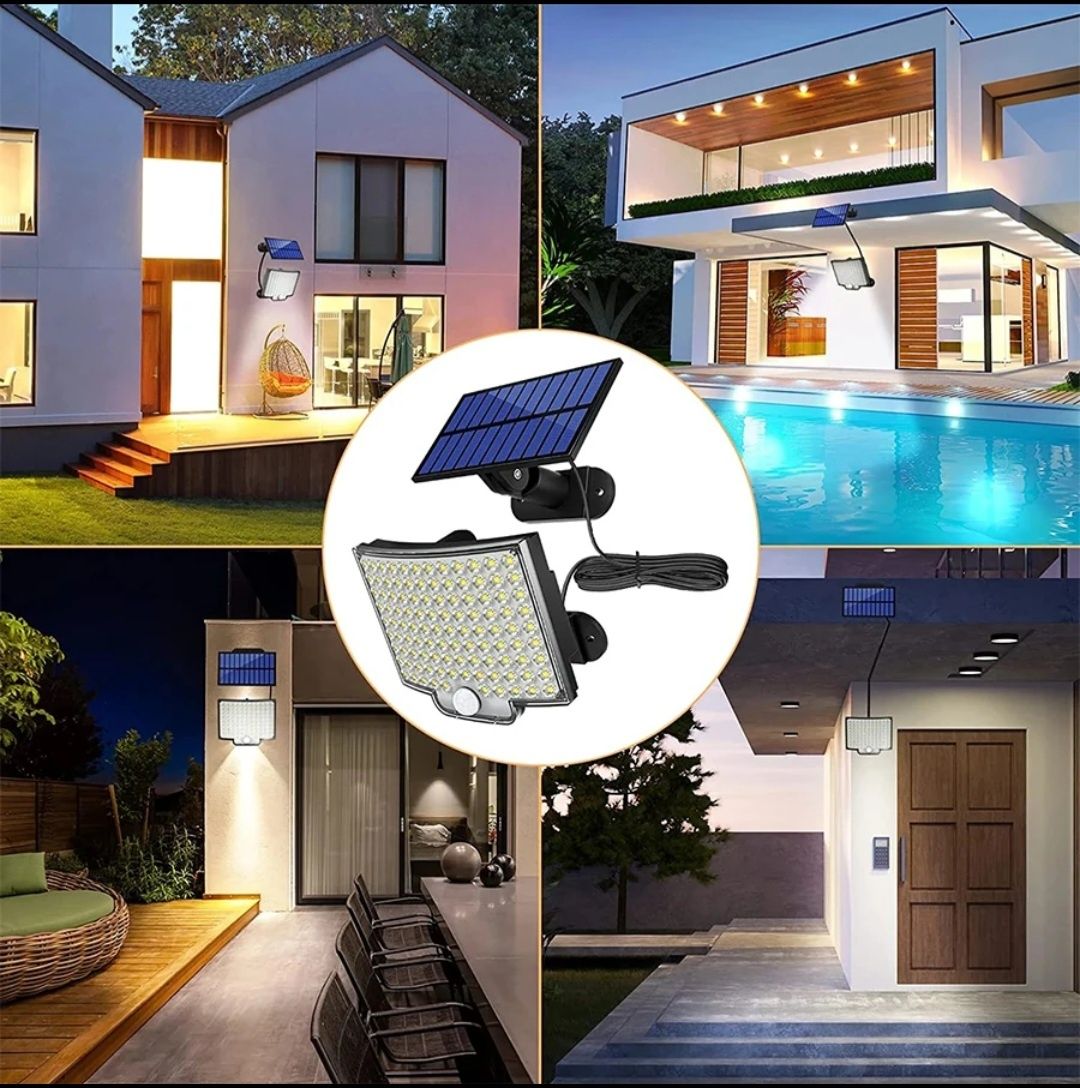 Luz Solar Exterior 106 LED Luz De Segurança Com Controlo Remoto