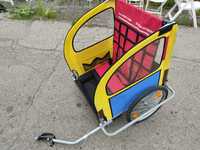 Wózek przyczepka rowrowa riksza do roweru dla 1-2 dzieci