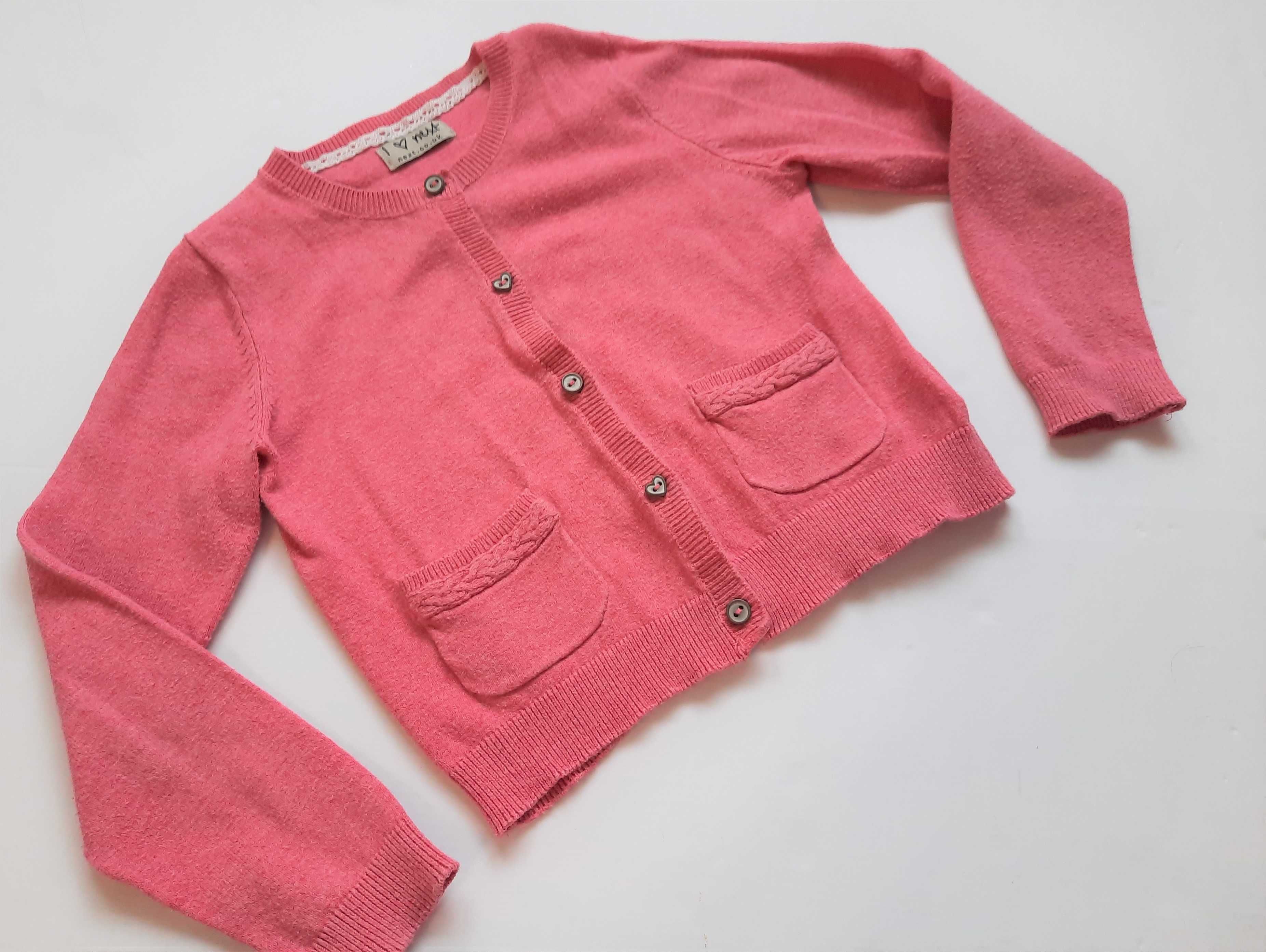 Sweterek sweter różowy malinowy Next 4-5 lat roz 110
