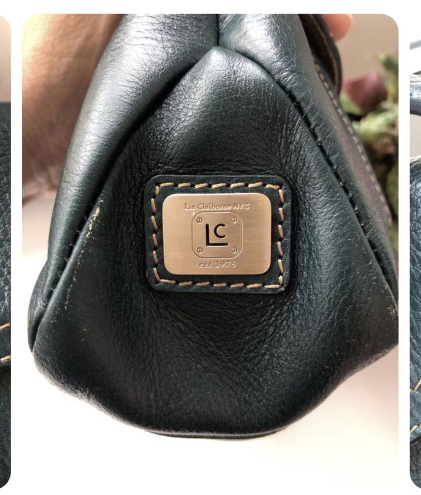 Винтажная кожаная сумка багет Liz Claiborne