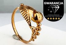 Złoty Pierścionek Wzór Liść Jak Nowy 585, 2,67G, R: 20
