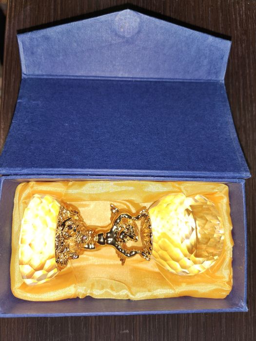 Кришталевий свічник Ангел с позолотою