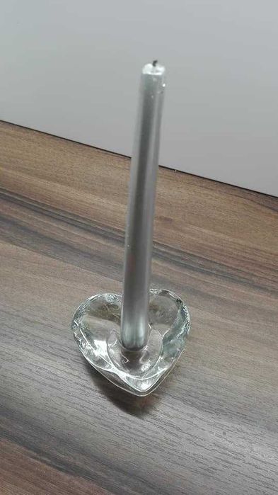 Swiecznik serce grube szkło