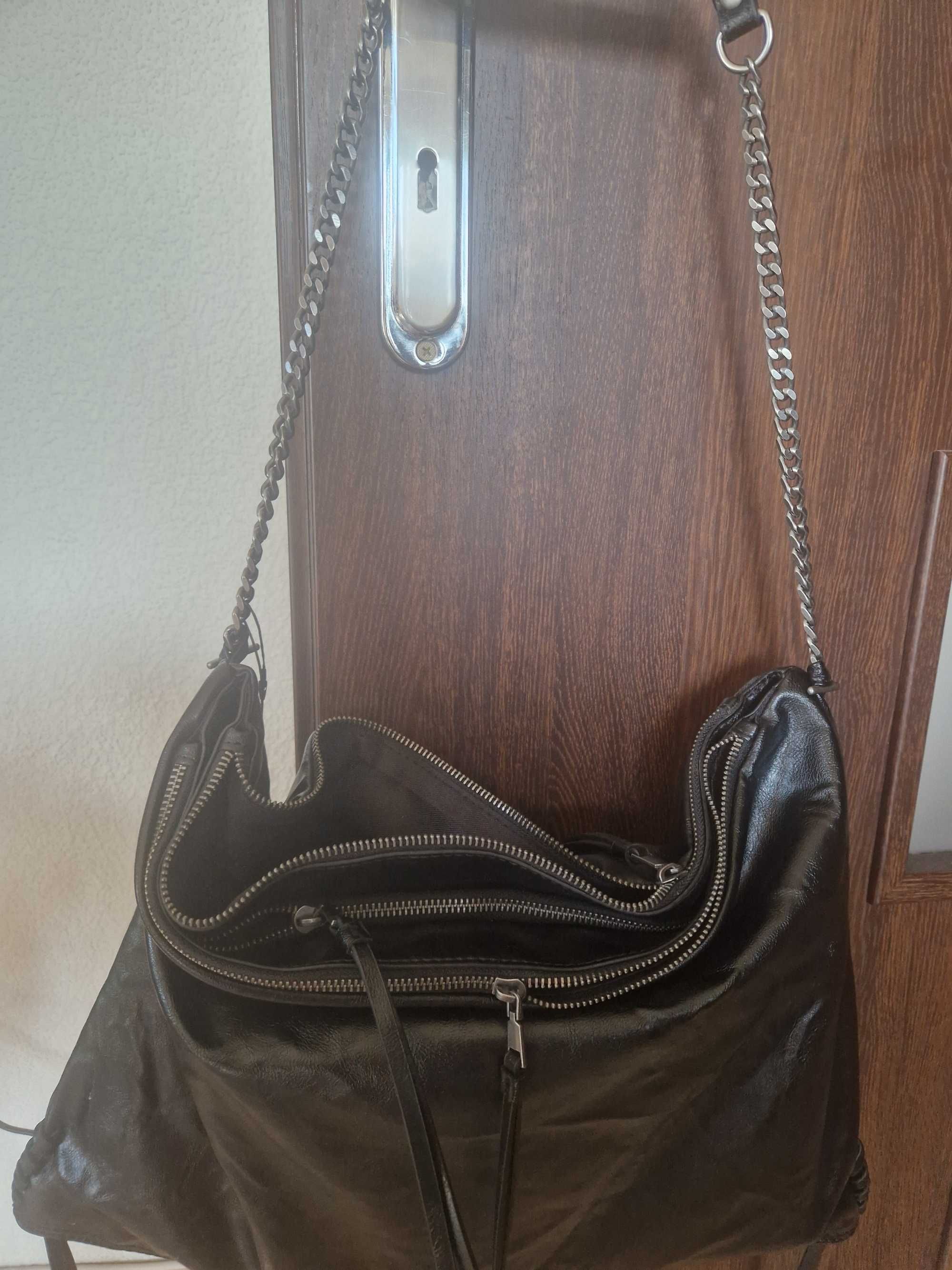 Torebka  damska  XXL shopper  czarna  skóra  ekologiczna  Zara