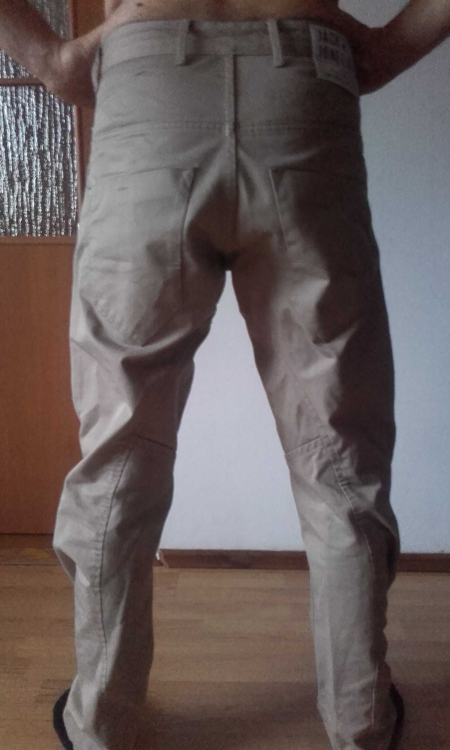 dżinsy jeansy męskie beżowe rurki slim fit
