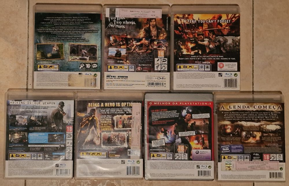 Resident Evil,Infamous,Uncharted,Ride to Hell,God of War e whatch dogs