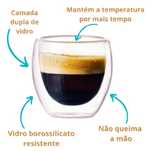 1 Copo de café •Vidro Camada Dupla ( Novo)