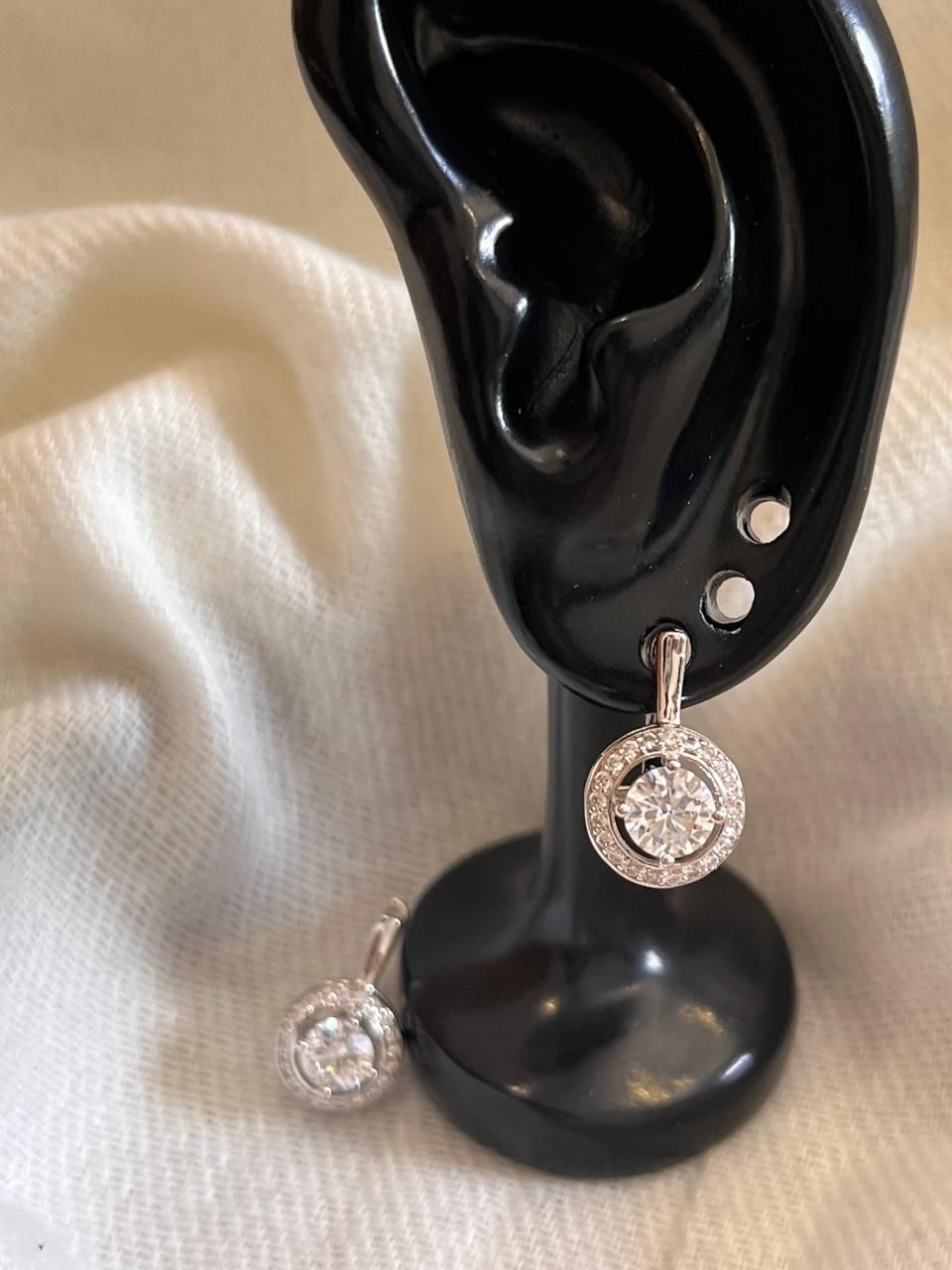 Brinco luxo , com zirconia e folheado a prata 925, semijoia de qualida