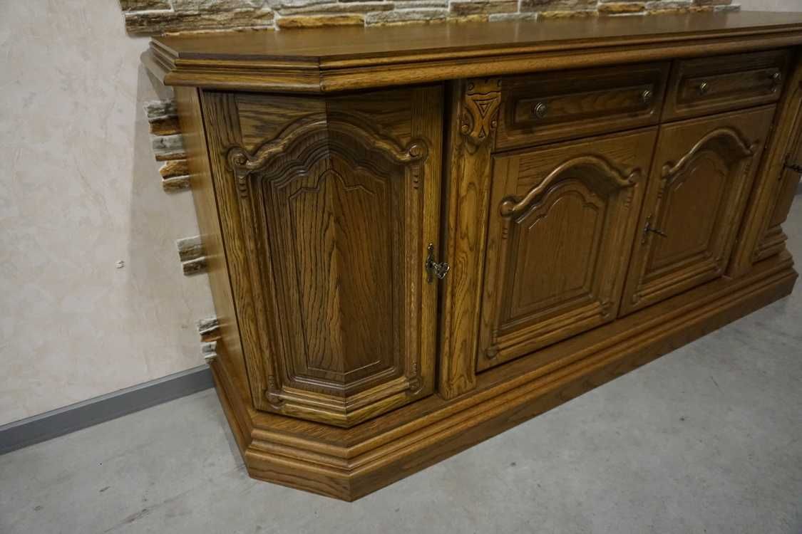 Komoda Dębowa Ciemna 4 Drzwiowa szer. 187 cm (p-1198)
