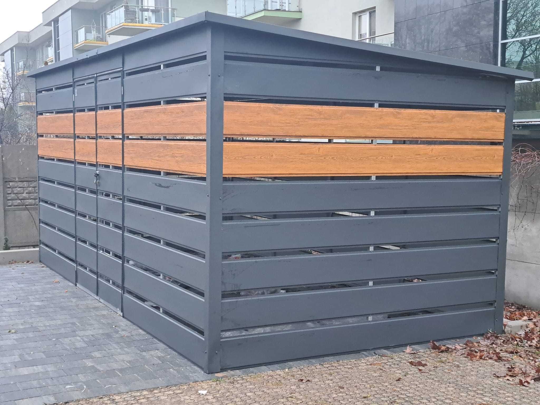 Duża Wiata Śmietnikowa Panelowa  5m x 1m Profil Ocynk