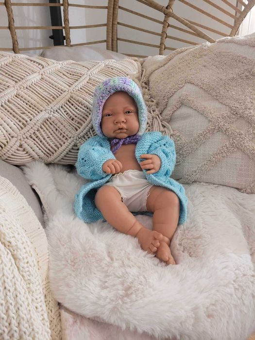 Ubranko dla lalki bobasa baby born 40-44cm sweter czapka majteczki