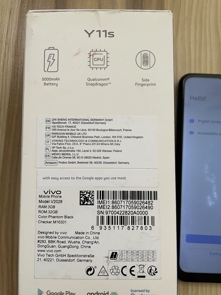 Telefon VIVO Y11S V2028 Phantom Black