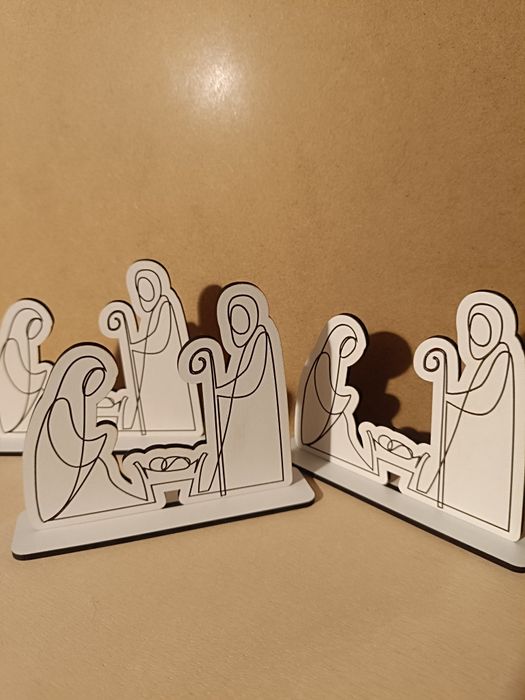 Presépio minimalista moderno em mdf 12 cms