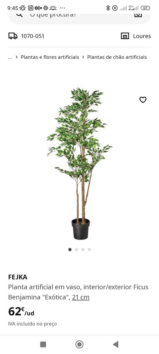 Planta artificial ikea Fejka