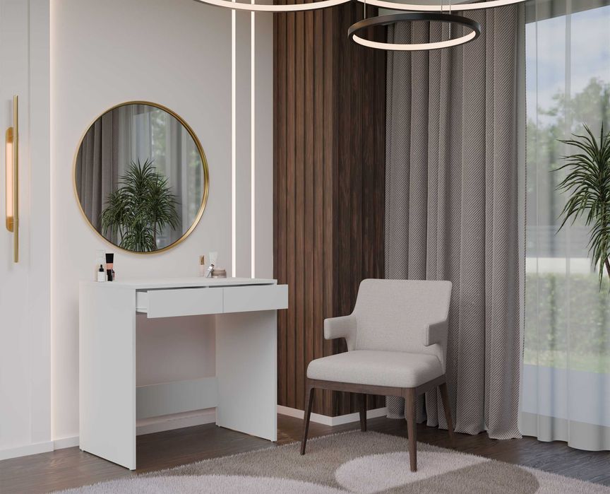 BIURKO MARINA 2S 2 Szuflady Młodzieżowe na Laptop Do Biura BIAŁE