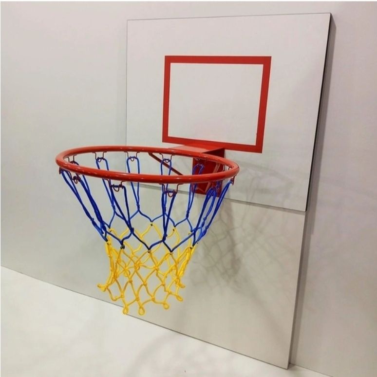 Баскетбольный щит 60x50см ЛДСП кольцом 45см с сеткой