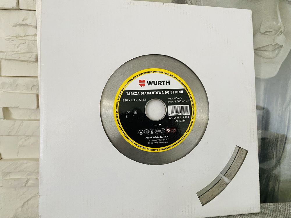 Tarcza diamentowa do betonu Wurth do cięcia 230 x 2,4 x 22,23