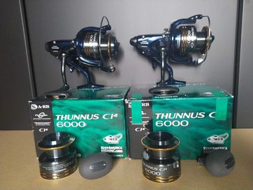 2 szt. Shimano Thunnus CI4 6000 Baitrunner + knoby T + szpule