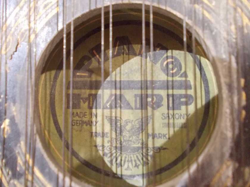 Zabytkowa przedwojenna cytra harfa Piano Harp Niemiecka