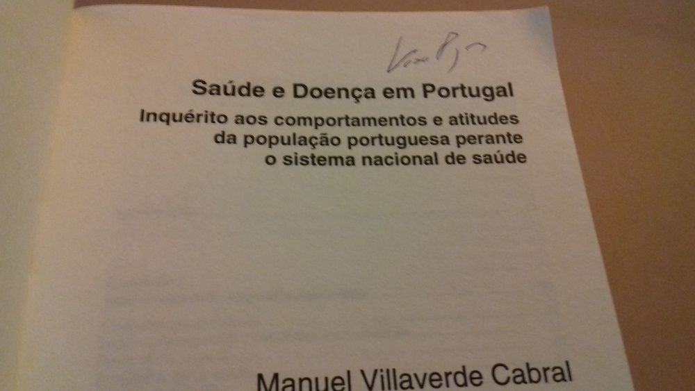 Saúde e Doença em Portugal de Manuel Villaverde Cabral