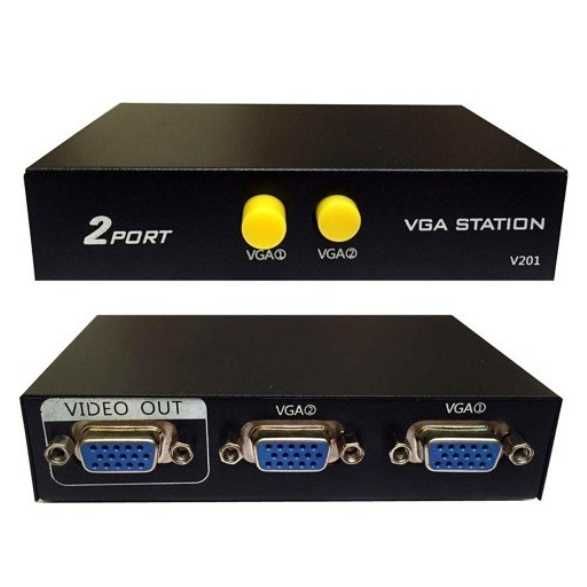 NOWY! Przełącznik VGA Switcher Switch Station 1920x1440 2 port JH-V201