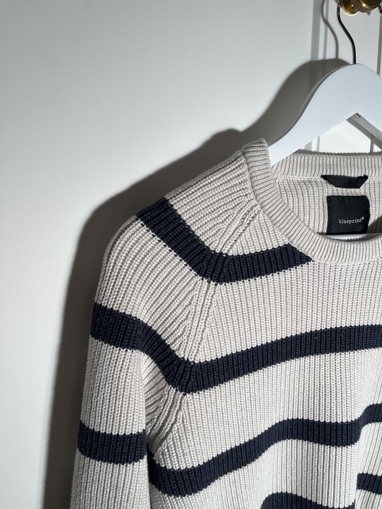 Sweter Blueprint rozm S, 100% bawełna, ciepły, gruby splot wygodny
