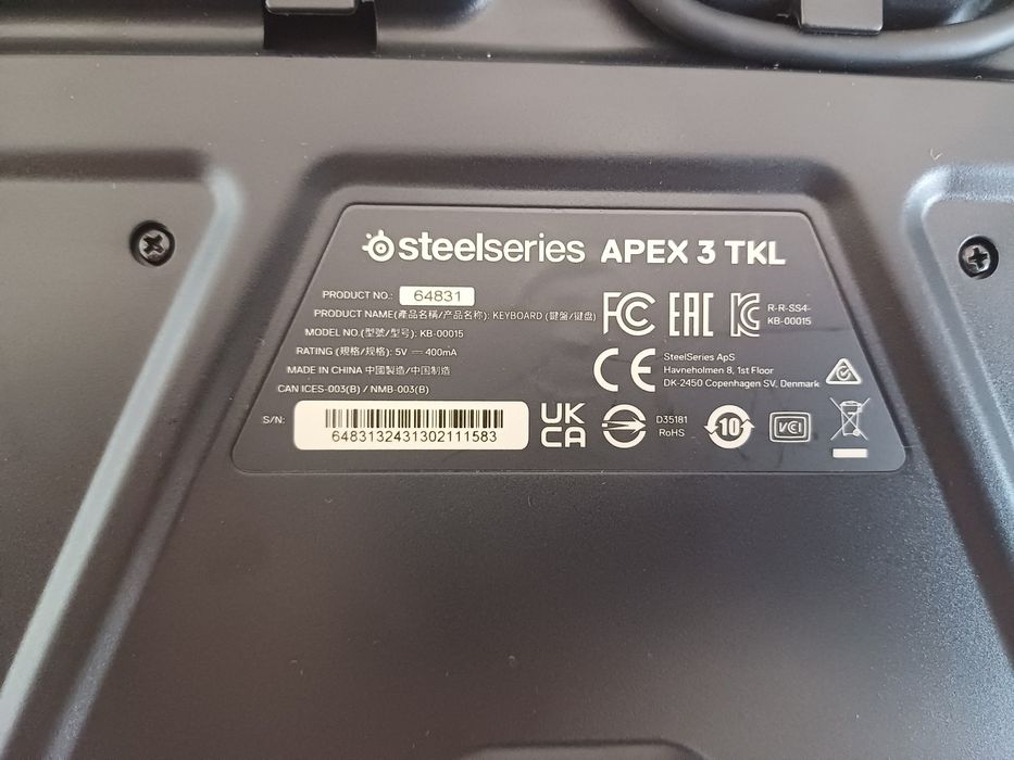 Klawiatura steelseries apex tkl 3