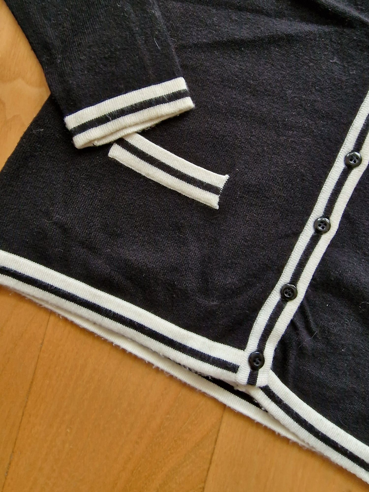 Sweter rozpinany elegancki czarny S