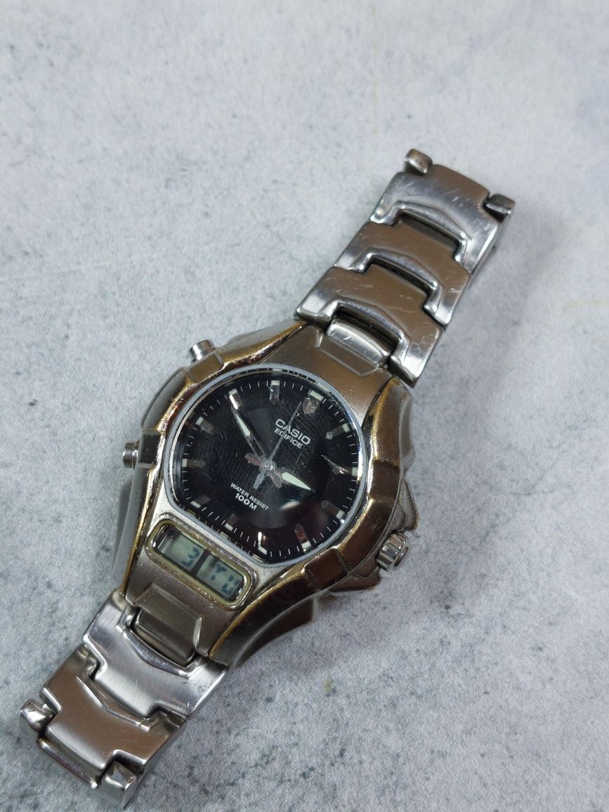 Casio Ana-digi 1995r Edifice efa100 Pierwszy z wyswietlaczem I wskazow