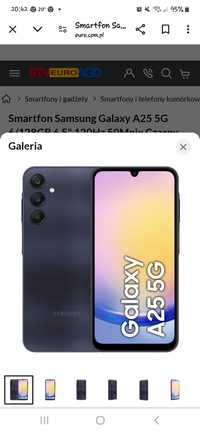 Smartfon Samsung Galaxy A25 5G 6/128GB 6,5" 120Hz 50Mpix Czarny