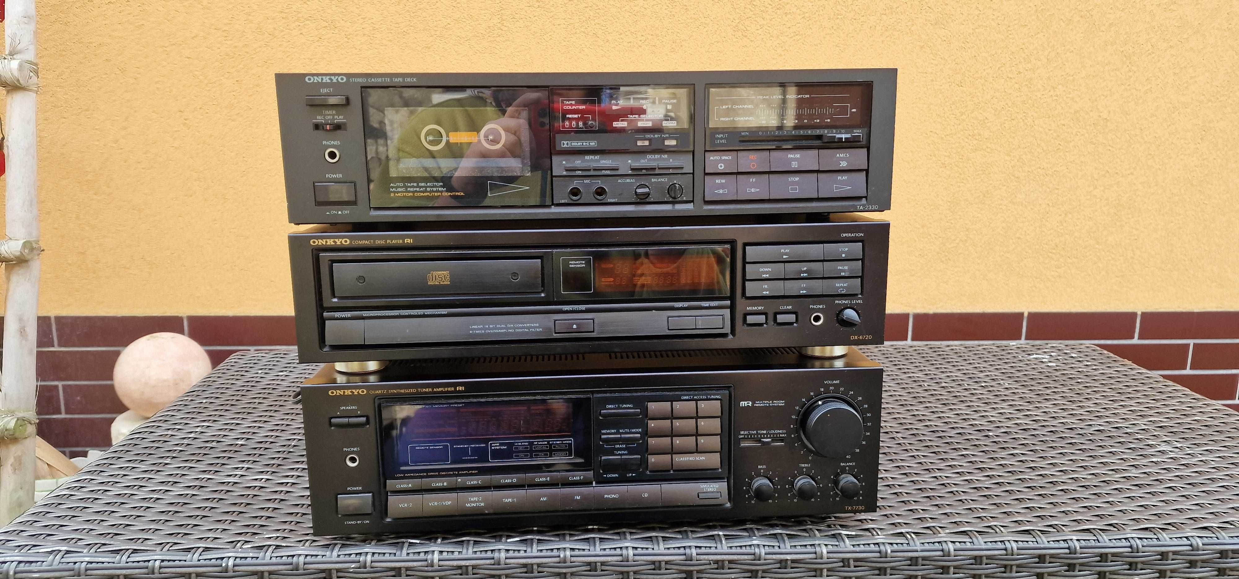 zestaw stereo ONKYO amplituner + cd + magnetofon