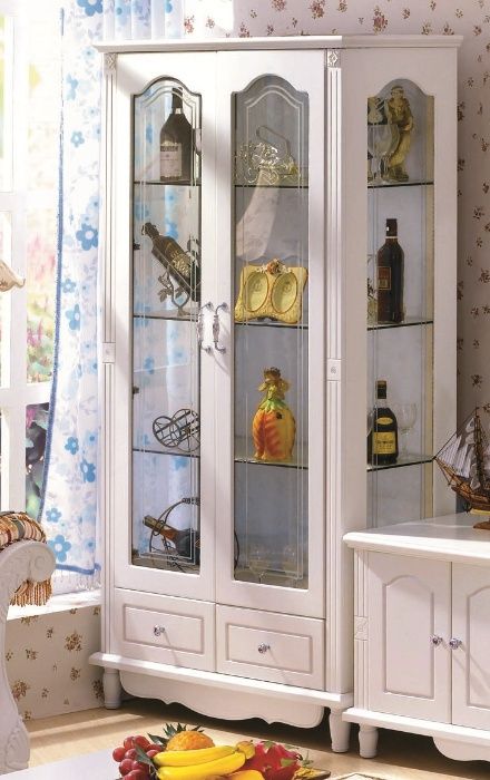 Biała witryna do salonu 2-drzwiowa. Promocja - % OUTLET!