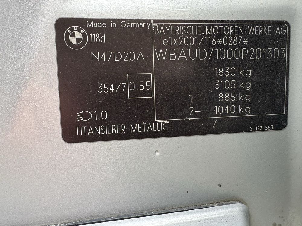 Bmw 1 e87 118d 2007r