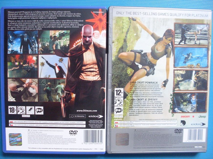 Gry Hitman + Tomb Raider  do konsoli Playstation 2