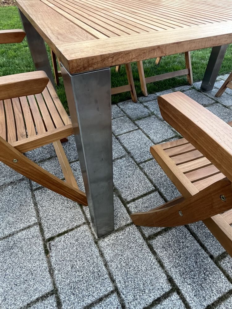 Meble ogrodowe stół i krzesła drewniane iGarden