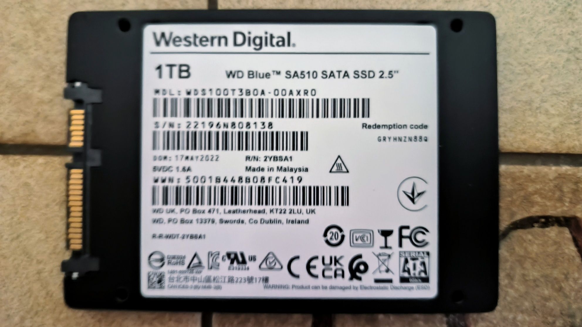 WD Blue 1TB ssd накопичувач, є буфер, оригінал