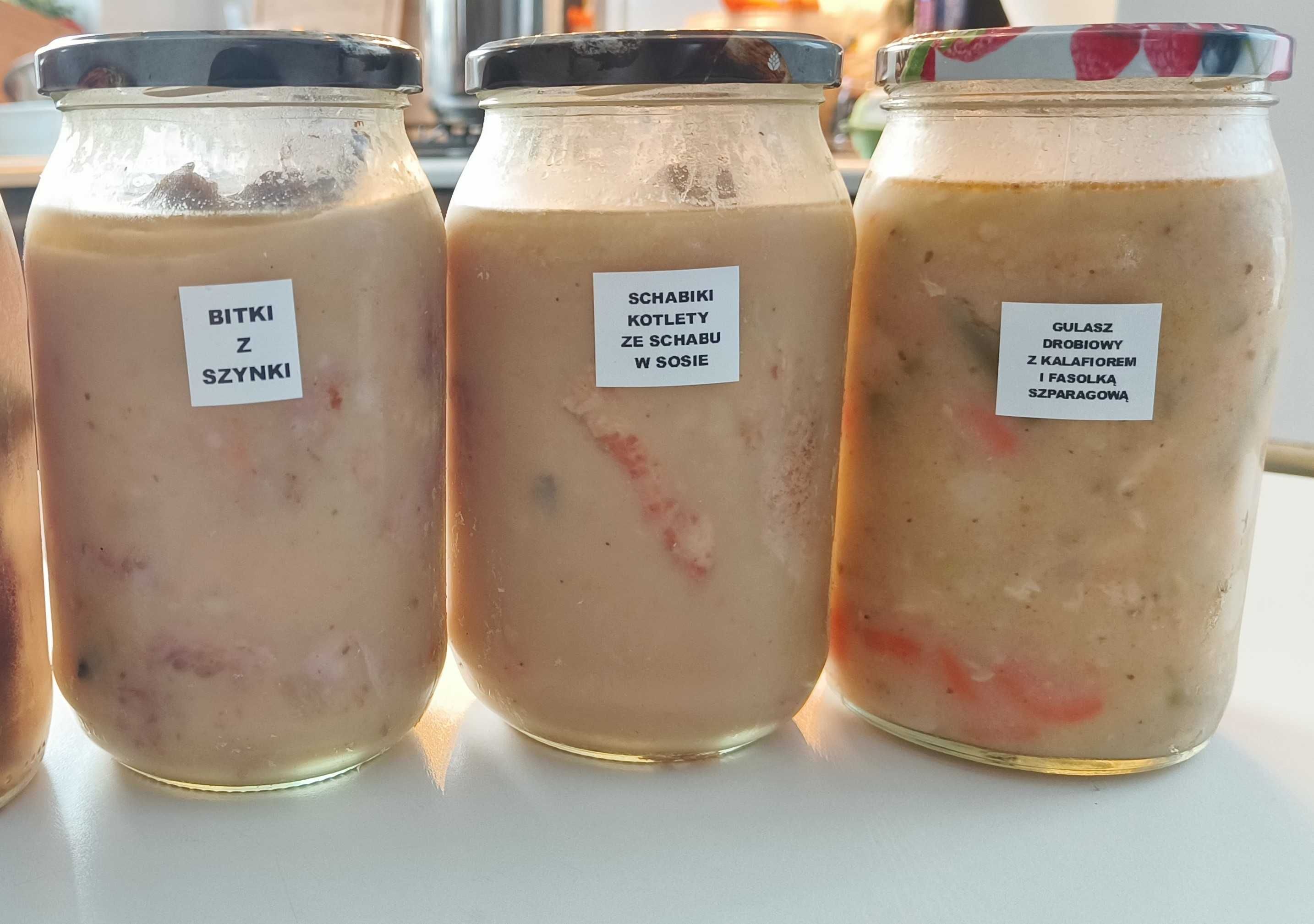 Domowe obiady wekowane w słoikach zestaw 14x0,9l wysyłka paczka termo